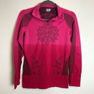 Athleta Ombré Pink Running Jacket with Thumbholes